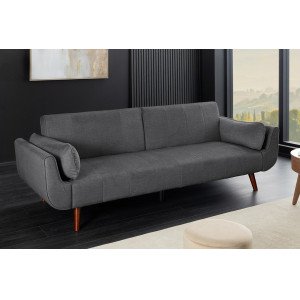 DIVANI bársony kanapéágy - 220cm - szürke INVICTA