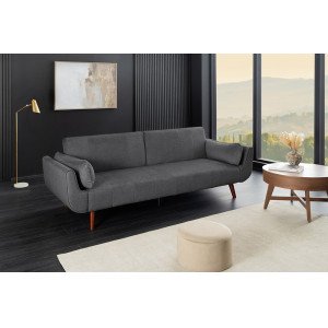 DIVANI bársony kanapéágy - 220cm - szürke