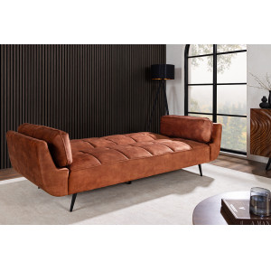 BOUTIQUE bársony kanapéágy - 215cm -  rozsdabarna