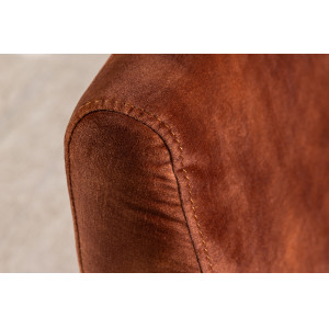 BOUTIQUE bársony kanapéágy - 215cm -  rozsdabarna