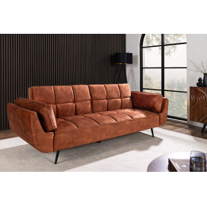 BOUTIQUE bársony kanapéágy - 215cm -  rozsdabarna