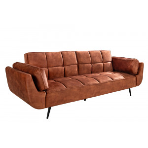BOUTIQUE bársony kanapéágy - 215cm -  rozsdabarna