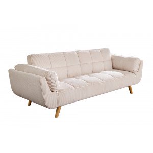 BOUTIQUE kordbársony kanapéágy - 215cm - beige