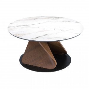 ARACENA prémium kerámia/dió dohányzóasztal – 80cm