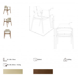 OLITE prémium étkezőszék – beige/dió