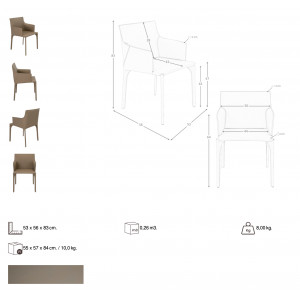 LERMA prémium étkezőszék – taupe