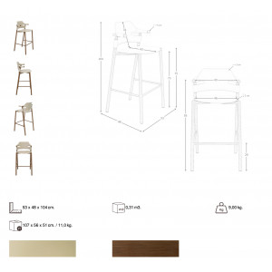 OLITE prémium bárszék – beige/dió