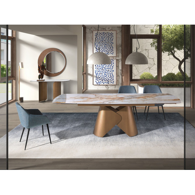 GRADES prémium bővíthető kerámia étkezőasztal – 180-270cm - bronz