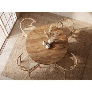 MADERA kerek tömör mangófa étkezőasztal - 120cm