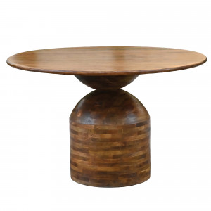 MADERA kerek tömör mangófa étkezőasztal - 120cm
