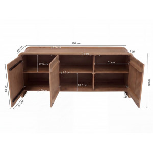 RIVANO tömör mangófa komód - 160cm