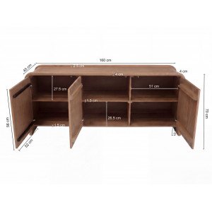 RIVANO tömör mangófa komód - 160cm