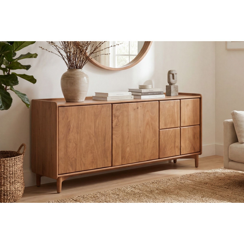 QUADRO tömör mangófa komód - 160cm