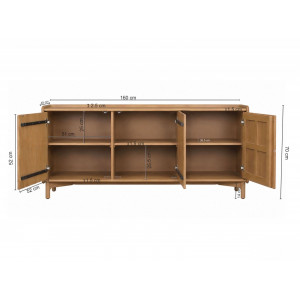 QUADRO tömör mangófa komód - 160cm