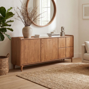 QUADRO tömör mangófa komód - 160cm