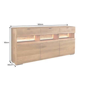 GRAND MANGO tömör mangófa komód LED világítással - 180cm