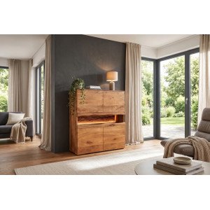 GRAND MANGO tömör mangófa magas komód LED világítással - 100cm