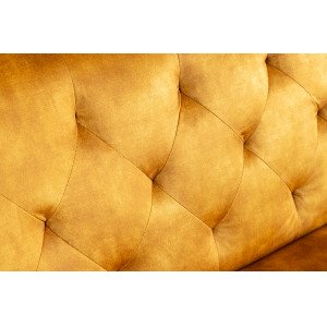 MAISON BELLE bársony kanapéágy - 220cm - mustársárga