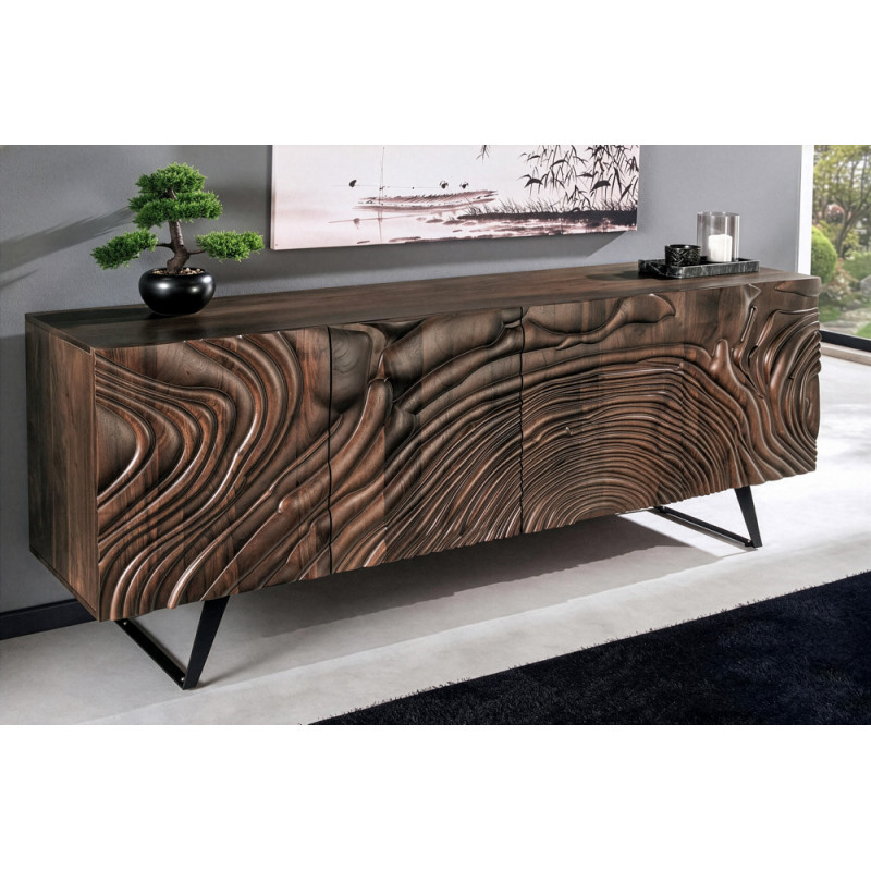 FLUID DARK különleges mangófa komód - 177cm