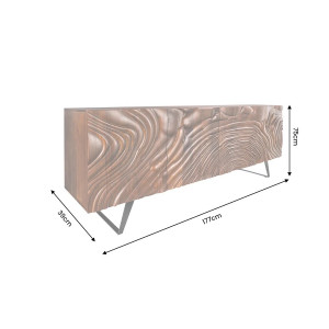 FLUID DARK különleges mangófa komód - 177cm