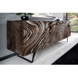 FLUID DARK különleges mangófa komód - 177cm