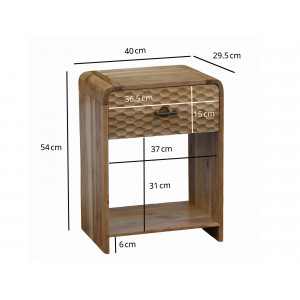 NOVA tömör mangófa éjjeliszekrény - 40cm