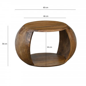 MONO tömör mangófa dohányzóasztal - 60cm