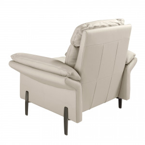 RAVELTA prémium  bőr fotel – 110 cm - taupe szürke