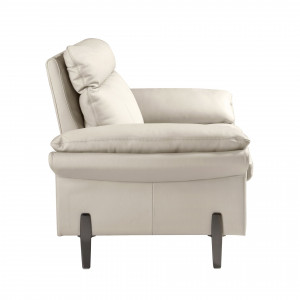 RAVELTA prémium  bőr fotel – 110 cm - taupe szürke