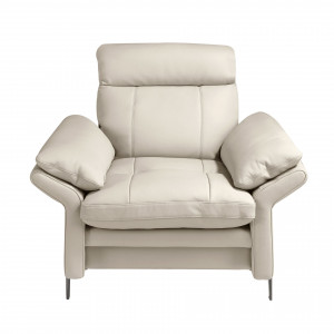 RAVELTA prémium  bőr fotel – 110 cm - taupe szürke