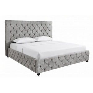 PARIS CHESTERFIELD bouclé franciaágy - 180×200cm - szürke