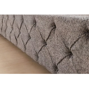 PARIS CHESTERFIELD bouclé franciaágy - 180×200cm - szürke