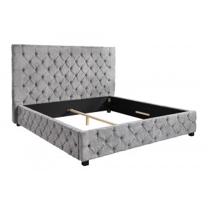 PARIS CHESTERFIELD bouclé franciaágy - 180×200cm - szürke