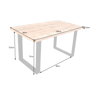 IRON CRAFT tömör mangófa étkezőasztal - 120/140cm
