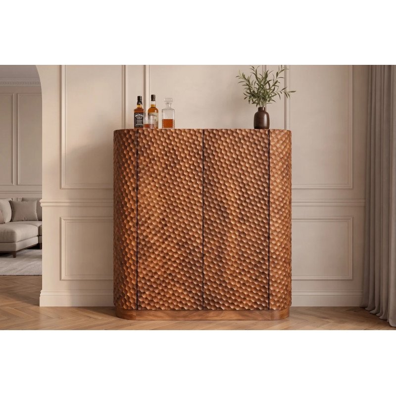 ADLON tömör mangófa bárszekrény - 138cm