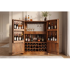 ADLON tömör mangófa bárszekrény - 138cm