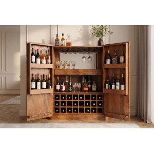ADLON tömör mangófa bárszekrény - 138cm