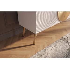 AURUM tömör mangófa komód - 177cm - fehér/arany