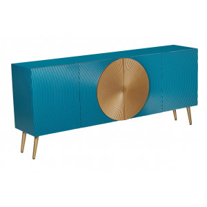 AURUM tömör mangófa komód - 177cm -  türkiz/arany