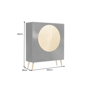 AURUM tömör mangófa magas komód - 100cm - fekete/arany