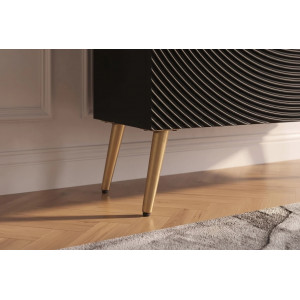 AURUM tömör mangófa magas komód - 100cm - fekete/arany