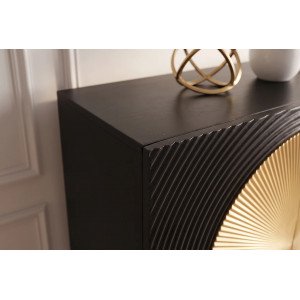 AURUM tömör mangófa magas komód - 100cm - fekete/arany