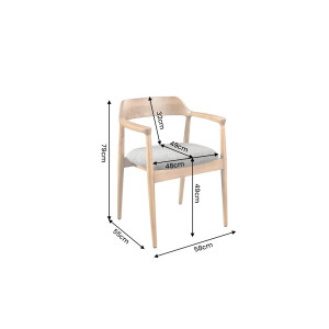 FORMA tömör mangófa étkezőszék - szürke/natúr