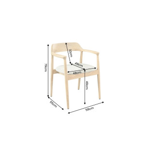 FORMA modern mangófa étkezőszék - beige/natúr