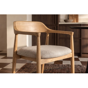 FORMA modern mangófa étkezőszék - beige/natúr