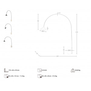 VELARO prémium állólámpa porcelánmárvány talppal – 210 cm