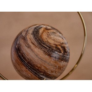 ORLENA prémium mintázott üveggömbös állólámpa – 165 cm -  barna/arany