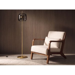 VELENA prémium füstüveg LED állólámpa – 152 cm -  fekete/arany