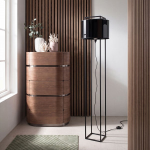 SANTILLANA prémium állólámpa - 150 cm - fekete/arany