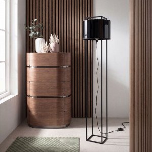 SANTILLANA prémium állólámpa - 150 cm - fekete/arany